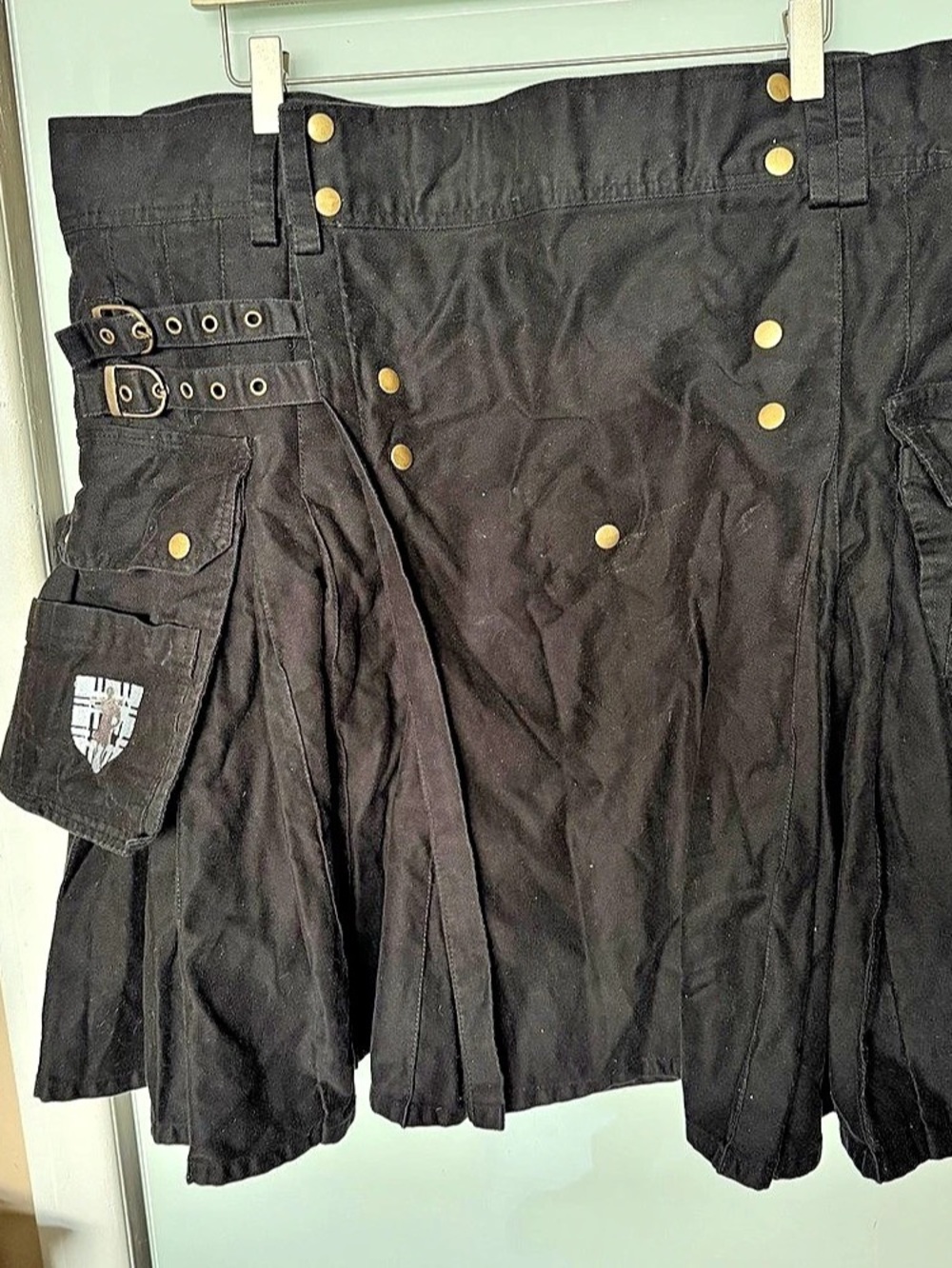 Kilt 'Em Cargo Kilt Cargo Mini Skirt XXL Black